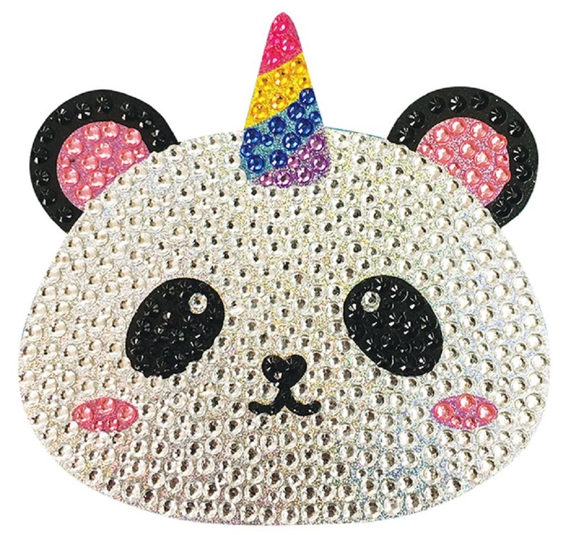 iscream Colorful 'Panda Hugs' Greeting Card with Removable Rhinestone Pandacorn Decal and Envelope - Image 2